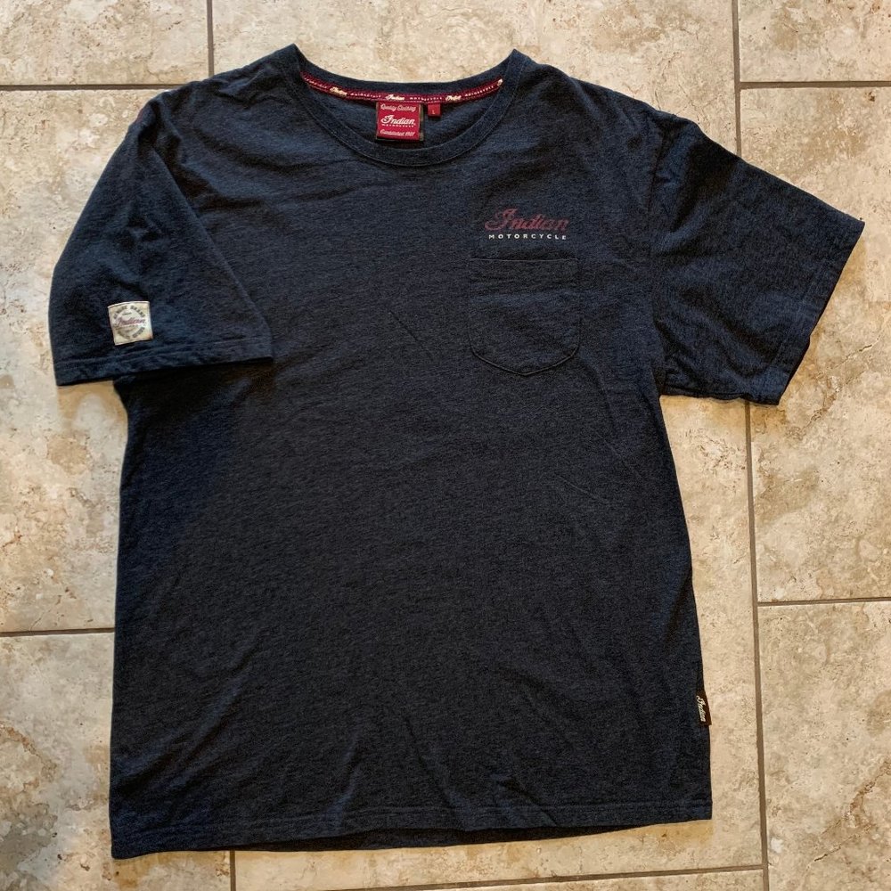 Indian Motorcycle T-shirt Men size Large Charcoal